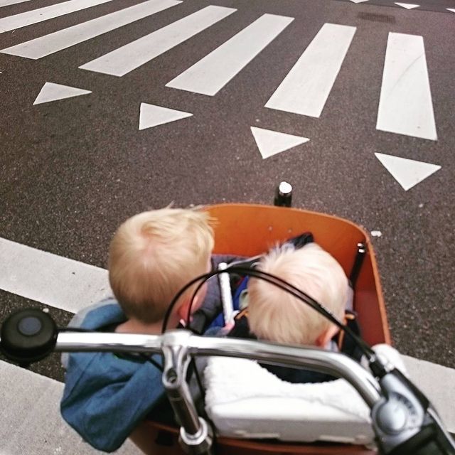 Riding the cargo bike